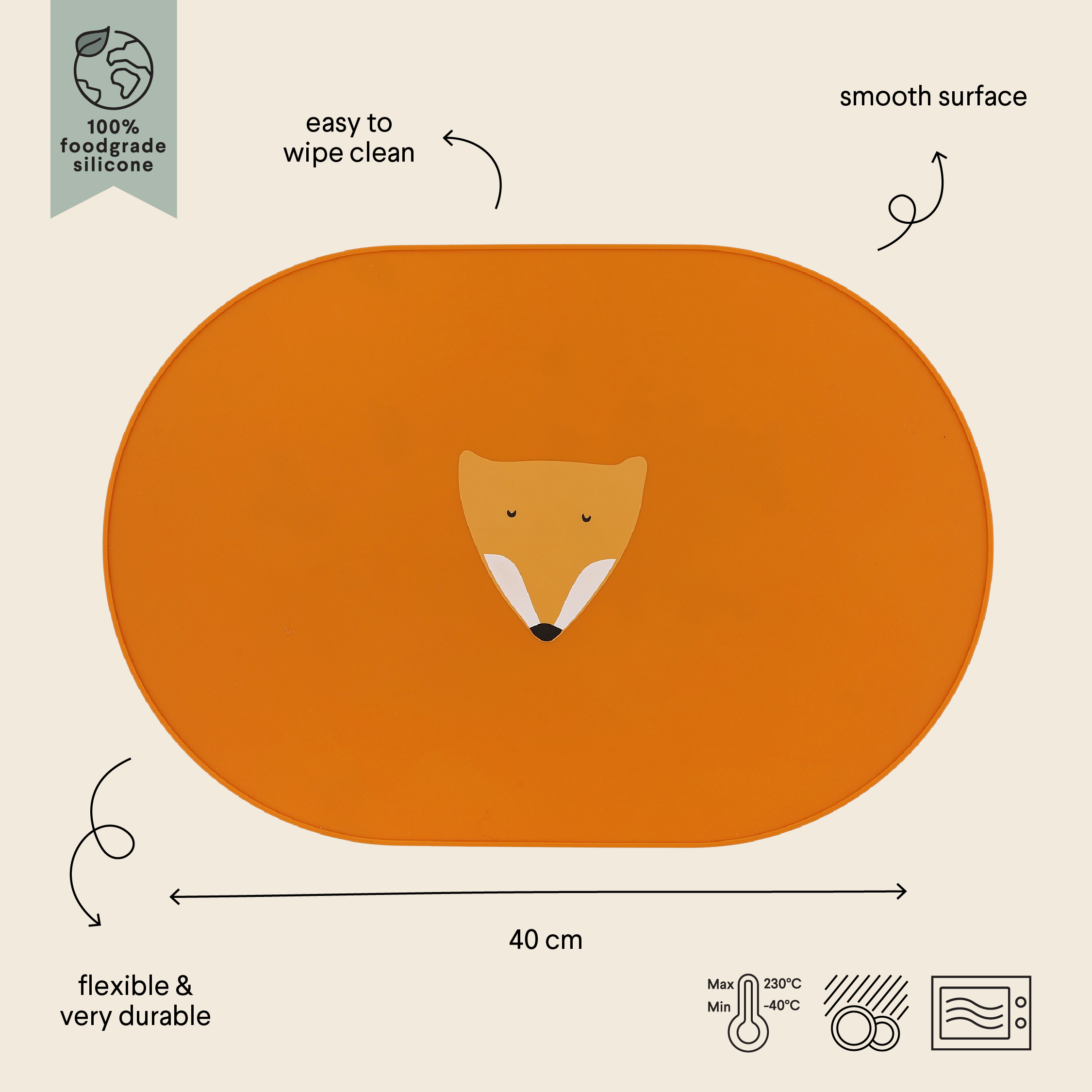 Set de table en silicone - Mr. Fox